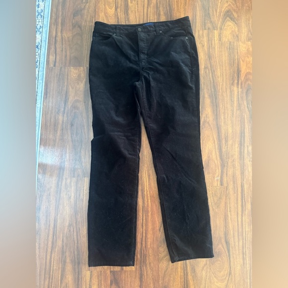 Talbots high waisted Black Corduroy Pants size 12 very black no flaws - Picture 1 of 3